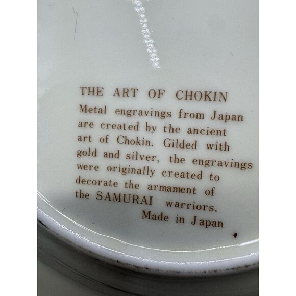 Vintage Japan Art of Chokin Humming Birds W/ Flowers Small 6.25” Plate Gold Trim - Picture 8 of 9